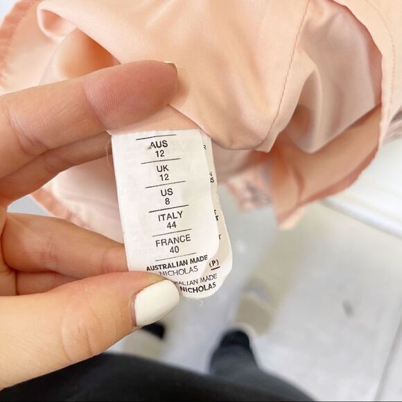 Nicholas Pink Eyelet Lace Midi Cocktail Tank Dress Size 8 - Picture 6 of 10